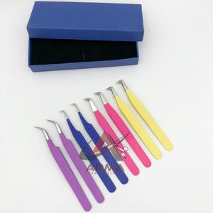 Hot Selling 90 Degree Isolation Volume Eyelash Extension Tweezers Sustainable Stainless Steel <b>Pointed</b> Fiber Lash Tweezers - Product Image 5