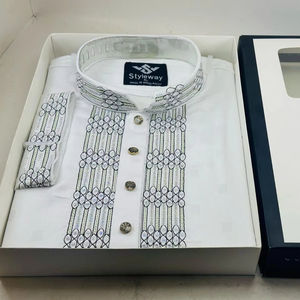 Vêtements de mode Punjabi traditionnels en laine à double boutonnage respirants grande taille pour hommes du Bangladesh - Product Image 1