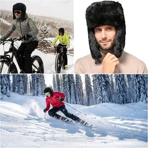 Winter Ear Flap Cycling <b>Snow</b> <b>Hat</b> Thicken Windproof Bomber <b>Hat</b> Unisex Fleece Trapper <b>Hat</b> Cold - Product Image 6