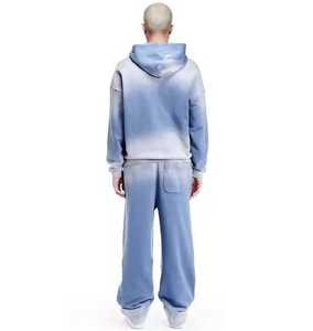 Survêtement unisexe personnalisé en molleton délavé à l'acide, avec capuche, décontracté, couleur unie, logo imprimé, 100 % coton, haute qualité, sur mesure - Product Image 5