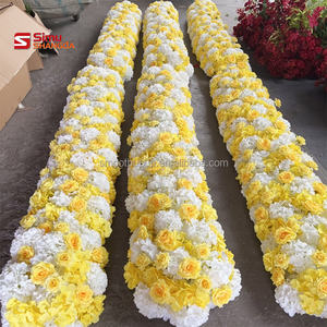 Camino de Mesa de Flores de Rosa de Seda Artificial Blanca de 3 m, Decoración Moderna para Vestíbulo de Hotel, Arreglo de Paniculata para Boda, Directo de Fábrica - Product Image 4