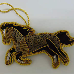 Luxury Decorations Xmas Decorative <b>Hanging</b> <b>Ornaments</b> Luxury Christmas Tree Decorations Hand Embroidery Running Horse - Product Image 1