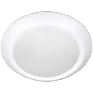 Integrated Embedded Ceiling Lamp 3000K Dimmable Surface Mount Fixture 6in LED Flush Mount White Metal Acrylic Modern