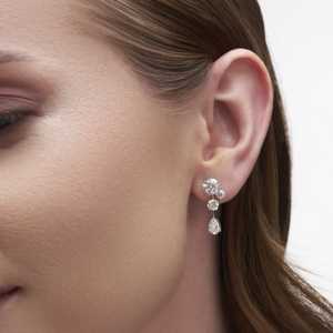 Elegant 4.06 Ct Serene Sparkle Drops <b>Fashion</b> <b>Earrings</b> for Women in 14K White Gold with Lab Grown Diamonds - Product Image 1