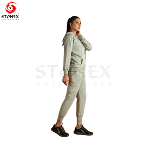 Tenues en polaire 2 pièces personnalisées pour femmes pull à capuche court sweat-shirt survêtement droit pantalon de survêtement 6XL survêtements d'hiver gym - Product Image 5