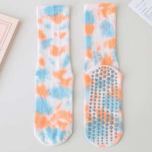 Chaussettes de yoga et de Pilates unisexes personnalisées, solides, antidérapantes, avec logo, vente en gros, en spandex/nylon/coton, respirantes, épaisses, pour hommes - Product Image 5