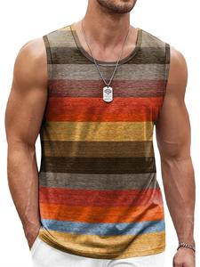 Camisetas sin mangas de verano informales para hombre, chaleco de verano con estampado 3D de secado rápido, camisetas deportivas formales de punto con cuello redondo Suelto - Product Image 5
