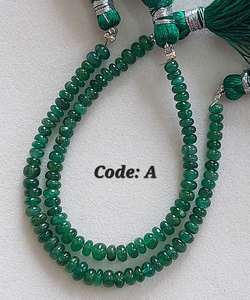 Cuentas de Rondelle lisas de Esmeralda natural Cuentas de piedras preciosas de Esmeralda lisas de Rondelle Cuentas sueltas preciosas para joyería - Product Image 5