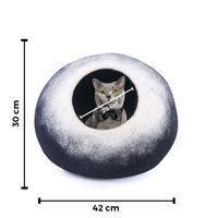 Sarang Kucing Polka Dot dari Wol Murni Selandia Baru Buatan Tangan Ramah Lingkungan Ukuran Warna Dapat Disesuaikan Cuci Tangan Logo Kandang Hewan Peliharaan Kecil