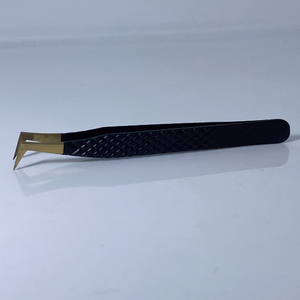 Pinzas de pestañas de calidad fina de acero inoxidable negro mate y dorado Pinzas de pestañas de calidad superior rectas y curvas - Product Image 2