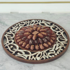 Dôme de service à dessert de meilleure qualité en nacre et plateau de service en bois avec couvercle en verre plateau de nourriture fait à la main - Product Image 6