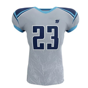 Maillots de football américain personnalisés avec nom et numéro imprimés, grande taille, respirants, anti-humidité, séchage rapide, 100% polyester - Product Image 1