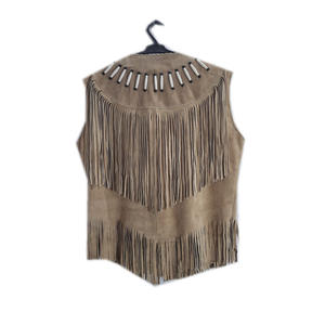 Chaleco de Cuero Genuino para Mujer, Superventas 2025, Elegante, con Botones y Borlas, Prenda Exterior Nueva - Product Image 4