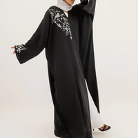 Robe Abaya Modeste Musulmane Arabe en Organza 2024, Kaftan de Dubaï Grande Taille, OEM/ODM, Islamique, Écologique, Vintage, Infroissable