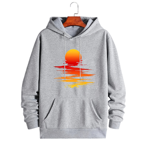 Sudadera con capucha con estampado de puesta de sol romántica Unisex nueva moda Casual pulóver sudadera 100% algodón invierno bordado ropa Unisex para - Product Image 6