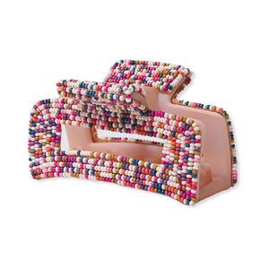 Pince à cheveux brodée de perles de style bohème avec taille personnalisée perles de rocaille colorées broderie griffes de cheveux pour dames et filles - Product Image 3