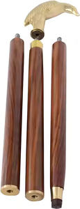 Poignée réglable à tête de corbeau en laiton à trois pattes bâton de marche en bois marron pour décoration intérieure pour personnes âgées - Product Image 2