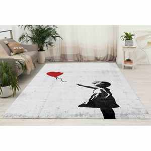 Alfombras con Estampado de Grafiti de Niña con Globo, Alfombra Impresa, Alfombras con Grafiti de Banksy, Decoración del Hogar, Alfombra Suave No Tejida - Product Image 2