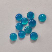 Opale d'Éthiopie naturelle de haute qualité, authentique, bleue/Paraiba, ronde de 4 mm, 0,2 carats, Iroc ET, pierres précieuses brutes polies à effet de feu