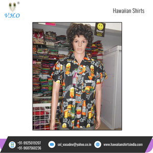 เสื้อฮาวายแขนสามส่วนสำหรับผู้ชาย,เสื้อฮาวายสำหรับวันหยุดพอดีตัวทำจากโพลีเอสเตอร์ - Product Image 4