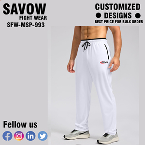 Pantalon de jogging décontracté en toile pour homme SAVOW FIGHT WEAR – Confortable, léger, respirant, séchage rapide, avec cordon de serrage et poches pour la gym - Product Image 3
