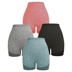 Pantalones cortos de impacto con logotipo, pantalones cortos de yoga sin costuras, ropa deportiva de entrenamiento de alto estiramiento para mujeres, Fitness, gimnasio, correr, ajuste cómodo - Product Image 3