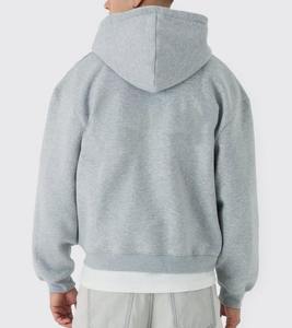 Sudaderas con capucha con logotipo impreso personalizado de alta calidad para hombre, Sudadera con capucha de felpa francesa para hombre, sudadera con cremallera y hombro caído en blanco para hombre - Product Image 2