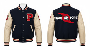 แจ็คเก็ตพรีเมียมแบบ Letterman Varsity สำหรับฤดูหนาว ทำจากผ้าขนสัตว์ คอตั้ง ปักโลโก้ด้านหน้า สไตล์โรงเรียนคลาสสิก ทนทาน กันน้ำ - Product Image 4