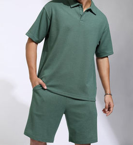 Conjunto Deportivo de Verano de 2 Piezas para Hombre, Conjunto Informal de Joggers Transpirables, Conjunto Combinado de Color Sólido, Camiseta de Manga Corta de Algodón y Pantalones Cortos - Product Image 3