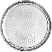 Plateau de service décoratif en acier inoxydable fait main, écologique, compatible lave-vaisselle, idéal pour servir le petit-déjeuner, les collations au lit, petit format
