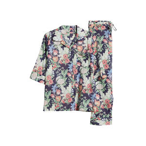 Conjuntos de ropa de dormir de algodón 100% de alta calidad para mujer, pijamas de manga corta con logotipo de encaje, precio razonable - Product Image 4