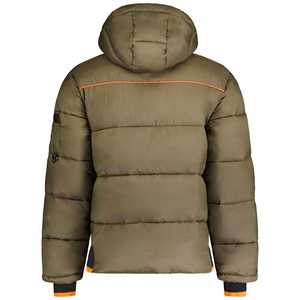 Vêtements matelassés à poignets élastiques Indemand Veste à fermeture éclair bouffante à capuche pour hommes Vestes personnalisées légères et chaudes avec poches zippées - Product Image 3