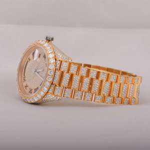 Reloj de Pulsera de Lujo para Hombre, Estilo Hip Hop, con Incrustaciones de Moissanita VVS de Excelente Calidad, Movimiento de Cuarzo, Esfera de Cristal - Product Image 3