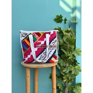 Femmes shopping coupe travail imprimé sac cadeau pour femmes Multi couleur indien main Madre femmes fourre-tout coton sac Multi couleur Patchwork - Product Image 1
