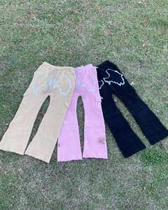 Pantalon de survêtement jambe droite personnalisé Streetwear 100% coton éponge française Vintage imprimé en détresse lavage à l'acide pantalons de survêtement hommes - Product Image 3