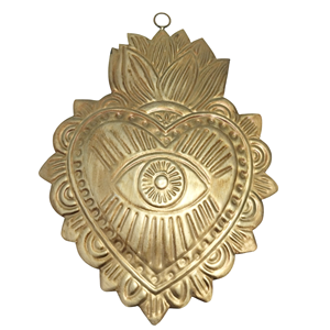 งานฝีมือโลหะสำหรับตกแต่งบ้านราคาไม่แพงแขวนผนังทองเหลืองหัวใจสีทองดาวกระจาย - Product Image 1