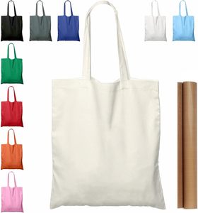 Sacs à provisions pour femmes taille personnalisable couleur unie toile fourre-tout épaule épicerie plage sac à main coton recyclé sac fourre-tout biologique - Product Image 3