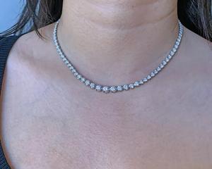 Collar de cadena de tenis de diamante de corte brillante de 10 quilates para mujer, Plata de Ley 925 sólida, acabado Platino, certificado IGI - Product Image 1