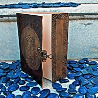 Journal et agenda en cuir A5 à couverture rigide avec motif licorne en relief et papier vintage pour les amoureux des animaux - Cadeau pour les passionnés de calligraphie