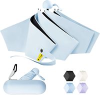 Parapluie de poche portable mini haut de gamme pour affaires, protection solaire UPF 50+, pliable, ouverture rapide, idéal voyage