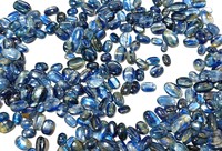 2025 fait à la main naturel bleu profond Kyanite Cabochon effet argenté Quartz cristal anneau pendentif opale fabrication de bijoux guérison ovale Lot
