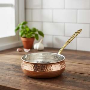 Cacerola Profunda con Acabado de Cobre, Compatible con Cocina de Inducción, Material de Acero Inoxidable, Hierro Fundido, Cerámica y Aluminio para Restaurantes - Product Image 1