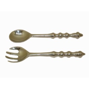 Cuillère et fourchette de service en métal plaqué or moderne fabriqué à la main en Inde ensemble d'ustensiles de service pour banquets dîner de mariage - Product Image 2
