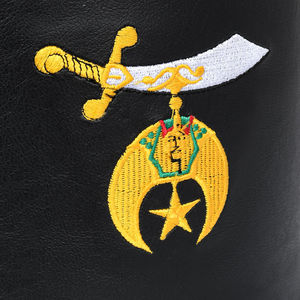 31e degré Scottish Rite Crown Cap Case Cuir noir et or OEM Service bas quantité minimale de commande Fez Cape Case - Product Image 5