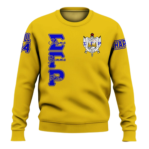 Sweat-shirt à col rond Sigma Gamma Rho 1922, sororité grecque, bleu or, polaire premium, pull d'hiver, vêtements pour femmes, mode - Product Image 1