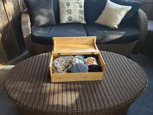 Nautical Style Wood Storage Box with <b>Hinged</b> Lid and Handle Polished Technique Brown jewelry box Gift For Womens - Product Image 2