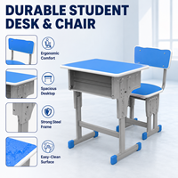 Meubles scolaires ergonomiques et ensemble bureau et chaise réglables, table d'étude en métal pour salle de classe, salle de formation pour étudiants