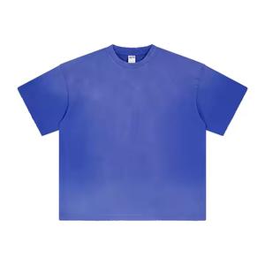 2025 nouveautés hommes surdimensionné soleil fané Streetwear noir T-Shirt coton faux cravate teinture lavé en détresse T-Shirt - Product Image 5