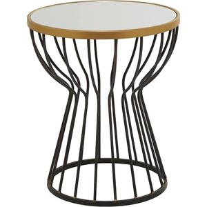 <b>Black</b> Color Metal Frame & Wooden Top Coffee <b>Side</b> <b>Table</b> Modern Design for Your Living Room or Lounge Space - Product Image 1