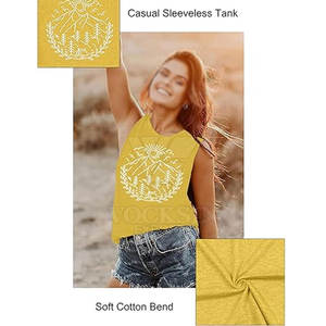 Camiseta sin Mangas con Estampado de Moda para Mujer, Camiseta sin Mangas Cómoda para Usar en la Calle - Product Image 6